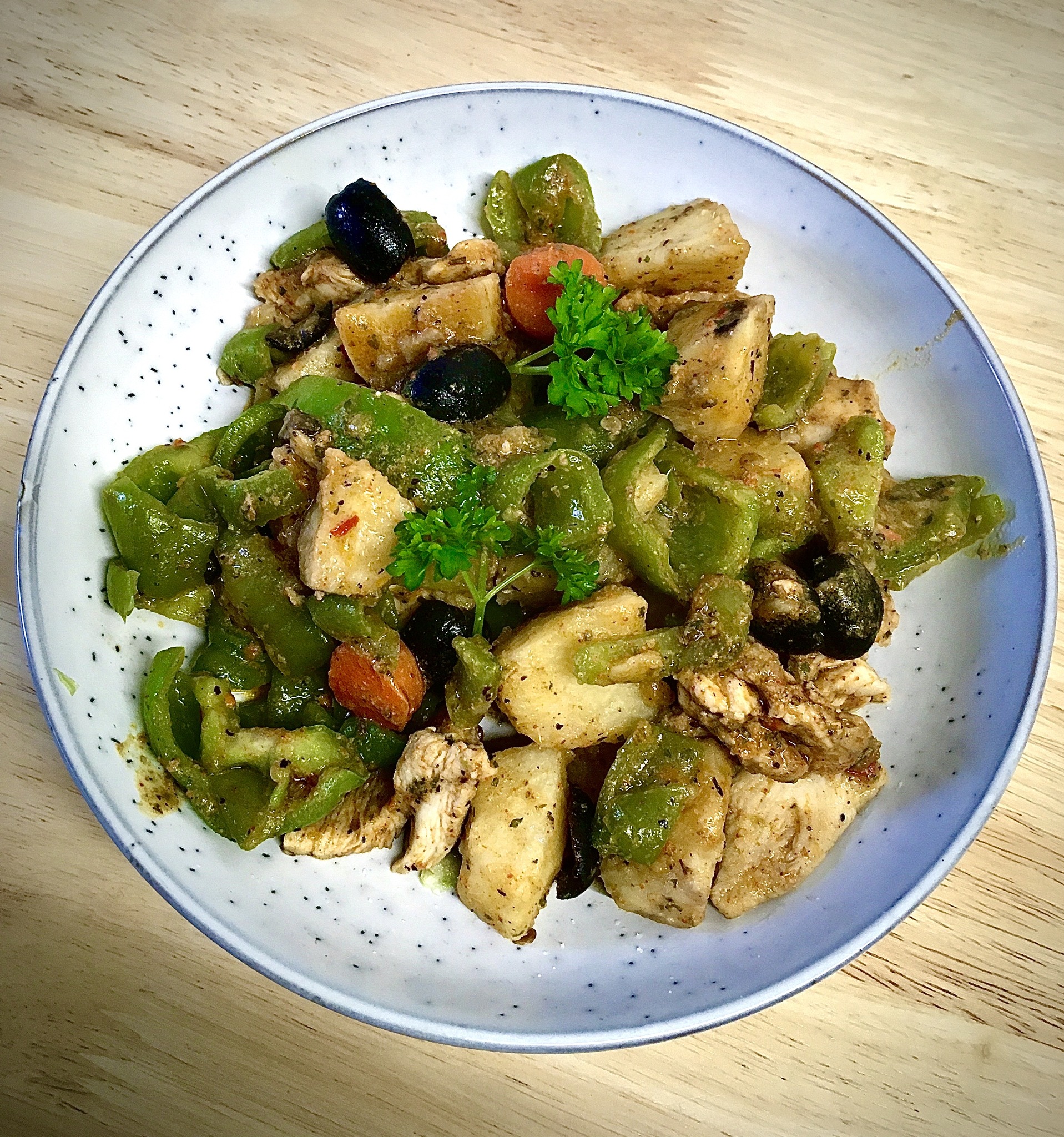 Cajun Chicken Breast with Yam and Green Peppers